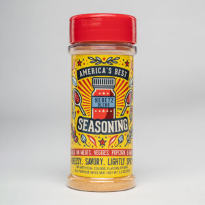 Bottle of America's Best Seasoning Hebetz Blend all-purpose seasoning on a white background