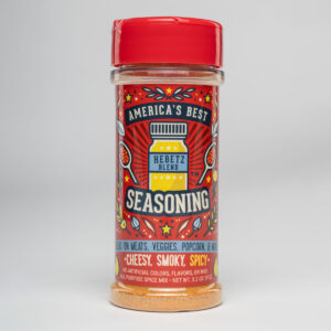 Bottle of America's Best Spicy Seasoning all-purpose spicy blend on a white background (85)