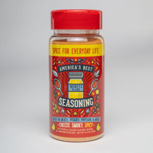 Bottle of America's Best Spicy Seasoning all-purpose spicy blend on a white background (85)