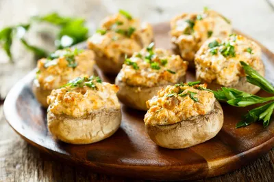 Creamy Imitation Crab Stuffed Mushrooms