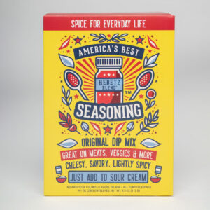 Four-pack box of Single Serve ABS Dip mix from America's Best Seasoning